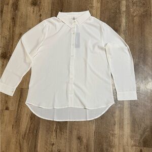 Diosun‎ White Button-Front Long Sleeve Blouse – Women’s Size L – NWT